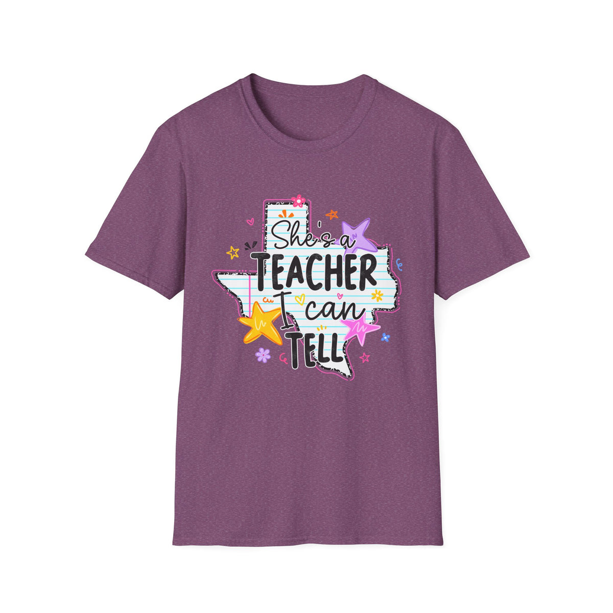 Teacher T-Shirt "She’s a Teacher I Can Tell" – Cute Texas Star Design