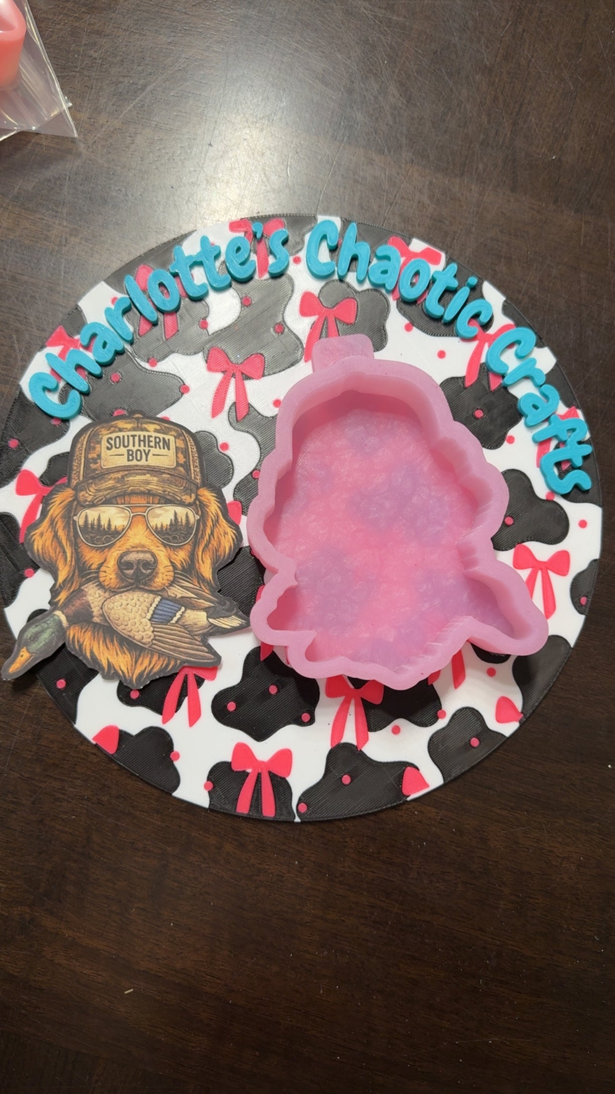 Hunting dog with cardstock silicone mold