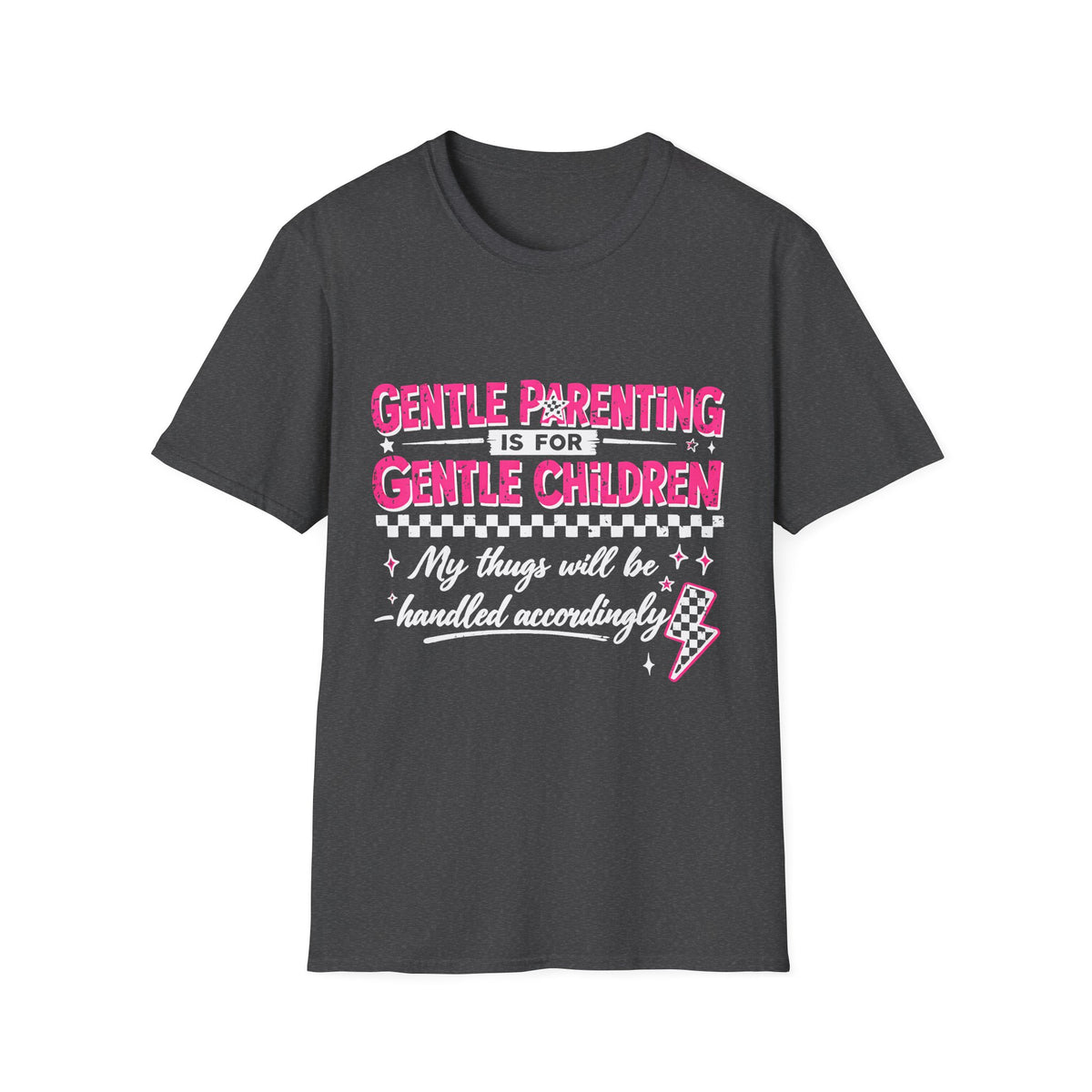 Gentle Parenting Tee — "Gentle Parenting Gentle Children" Pink Graphic T-Shirt