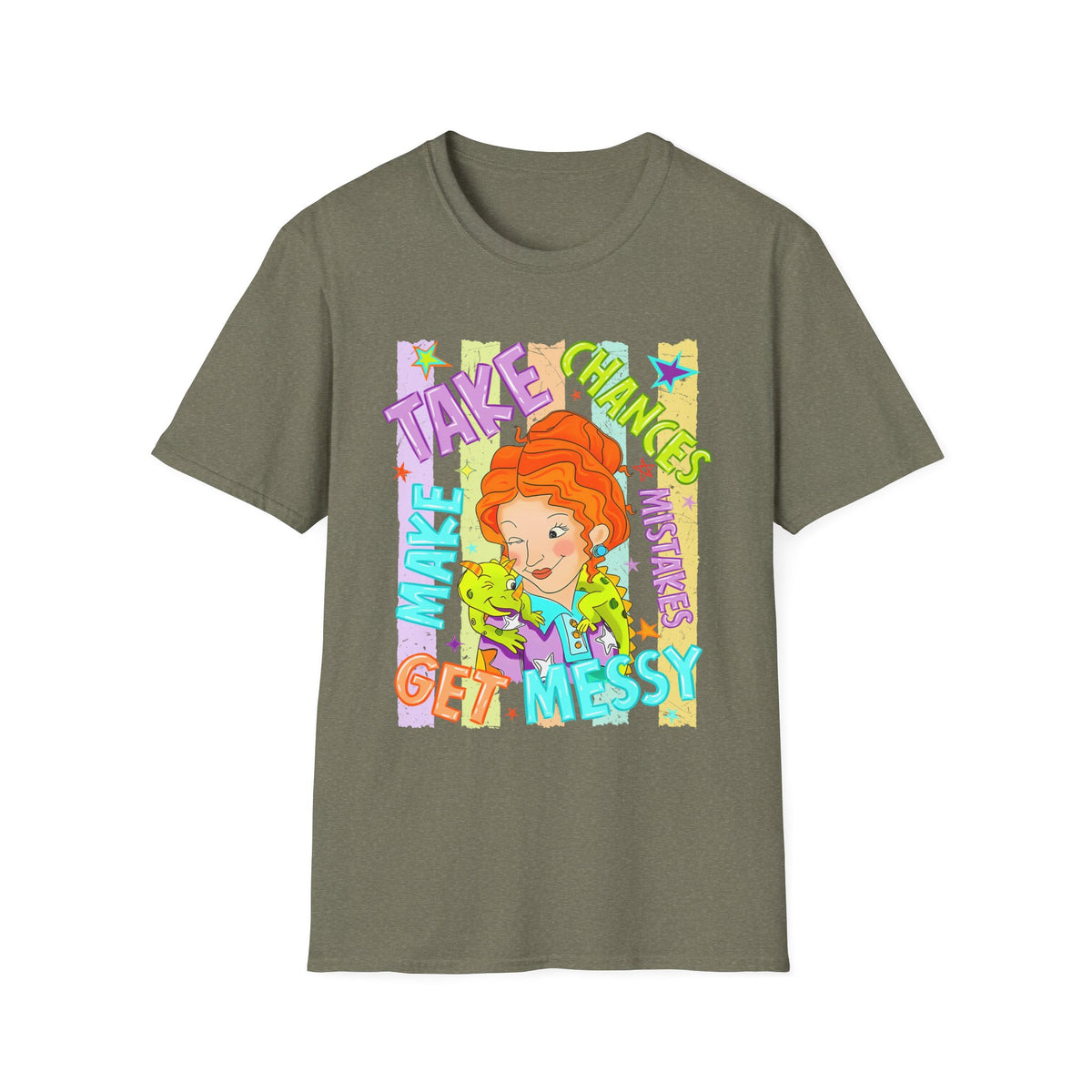Take Chances Make Mistakes Get Messy T-Shirt – Colorful Inspirational Graphic Tee