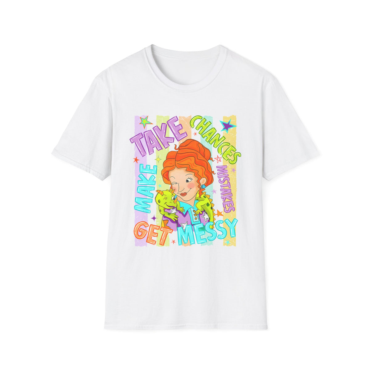 Take Chances Make Mistakes Get Messy T-Shirt – Colorful Inspirational Graphic Tee