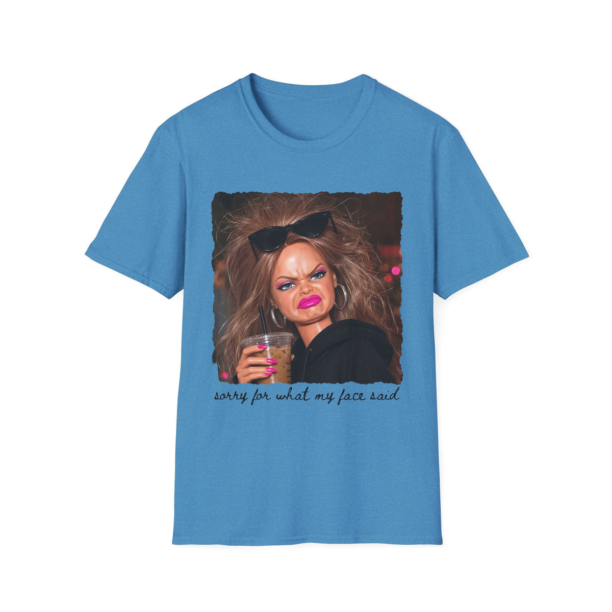 Funny Graphic T-Shirt — "Sorry For What My Face Said" Party Meme Tee