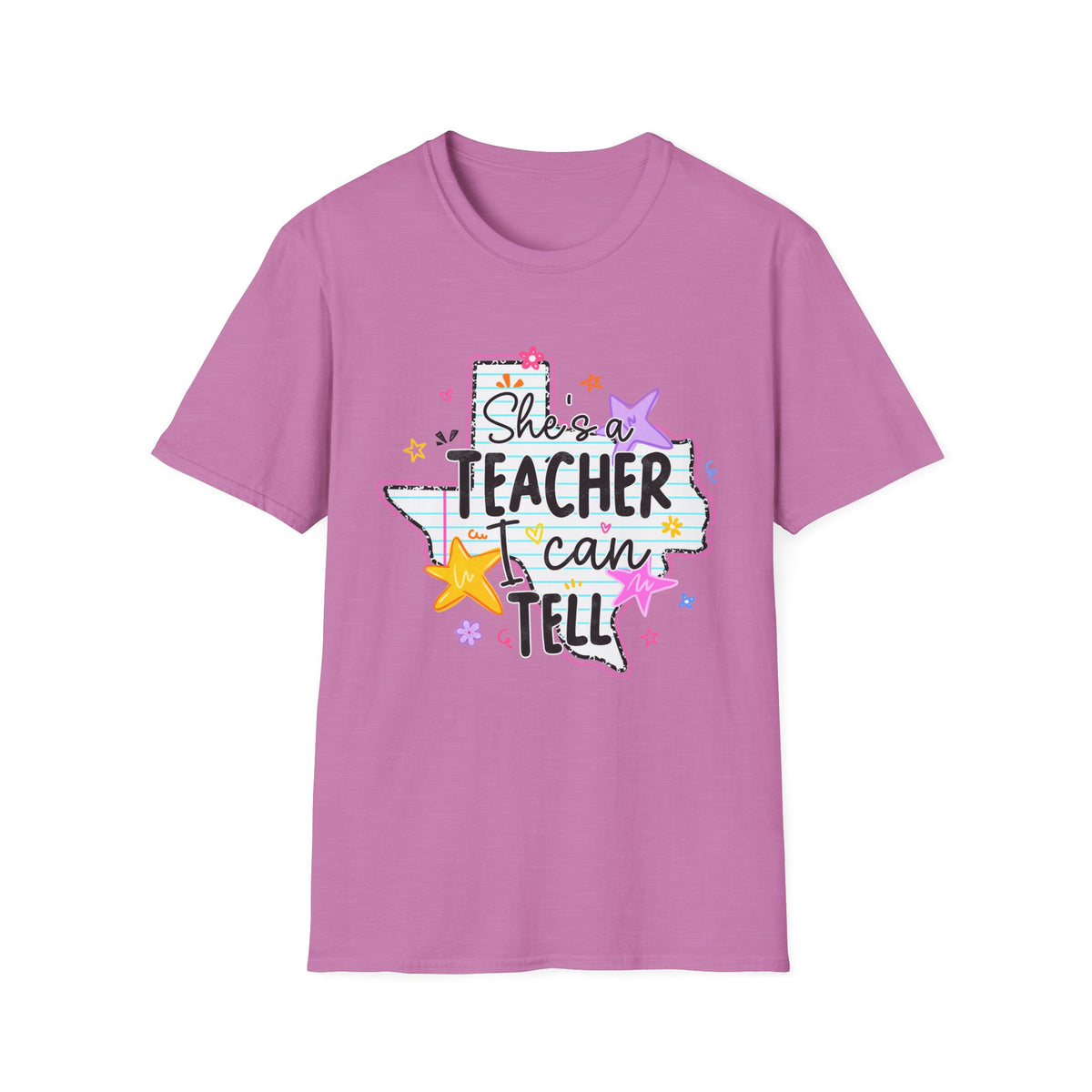 Teacher T-Shirt "She’s a Teacher I Can Tell" – Cute Texas Star Design
