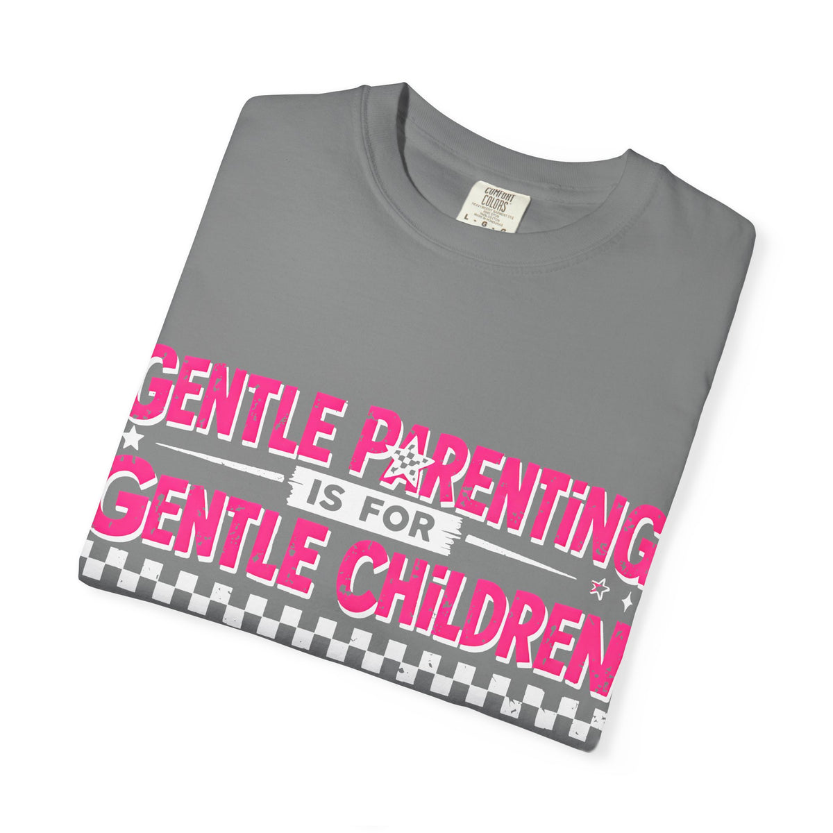 “Gentle Parenting Is For Gentle Children” Graphic T-Shirt — Pink Retro Lightning Parenting Tee-Comfort colors