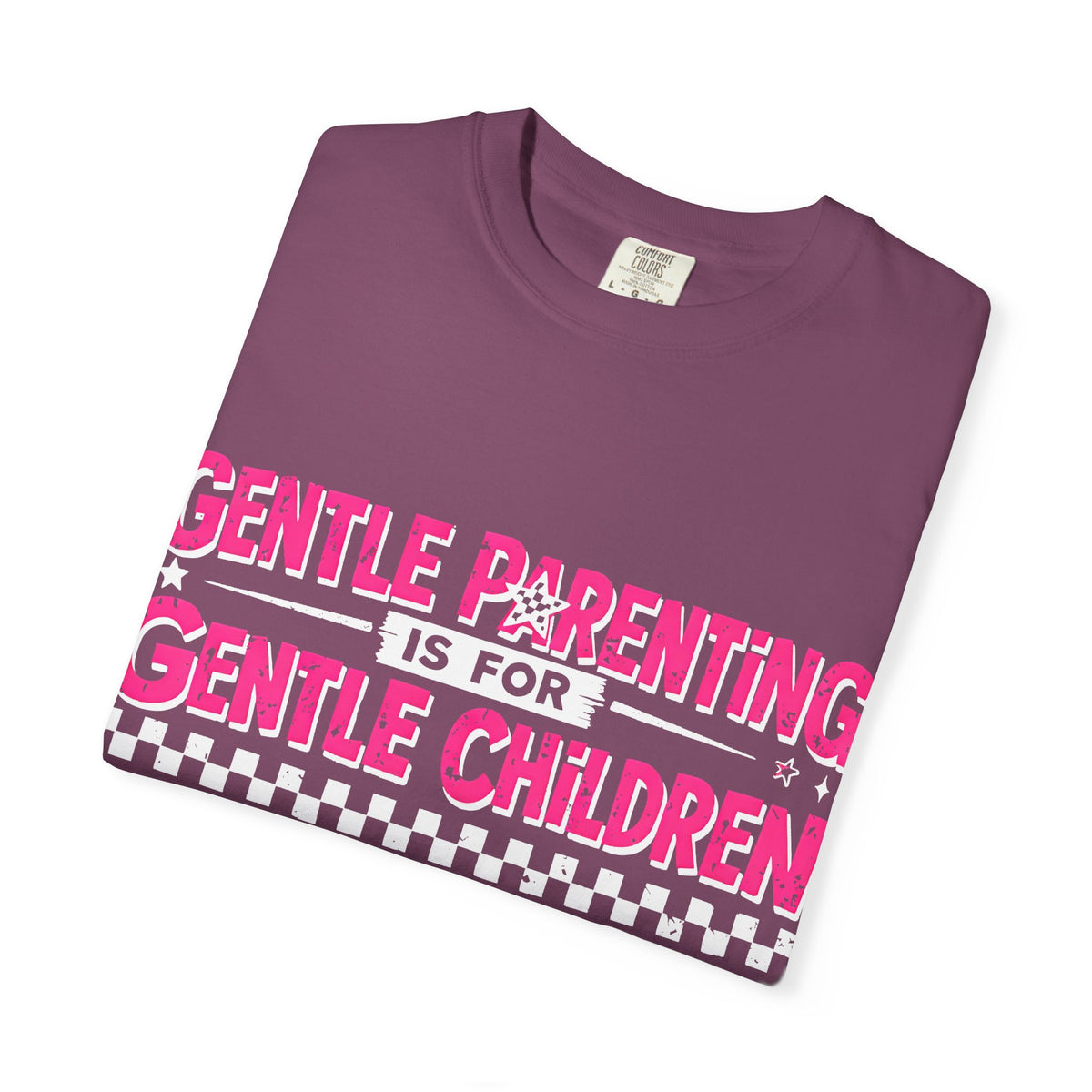 “Gentle Parenting Is For Gentle Children” Graphic T-Shirt — Pink Retro Lightning Parenting Tee-Comfort colors