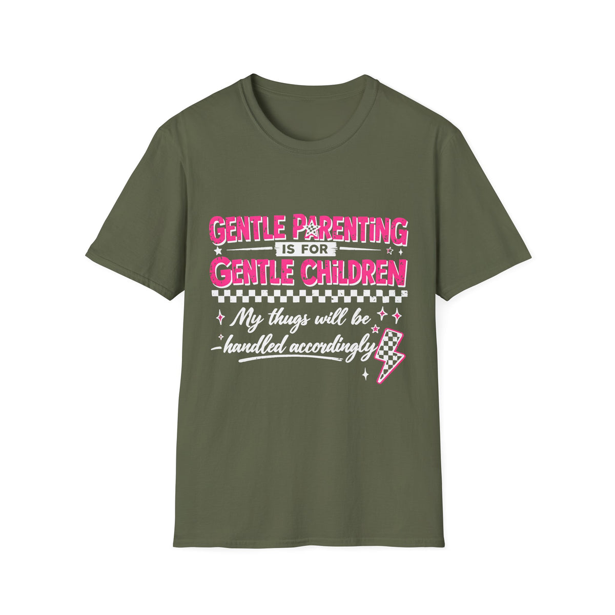 Gentle Parenting Tee — "Gentle Parenting Gentle Children" Pink Graphic T-Shirt
