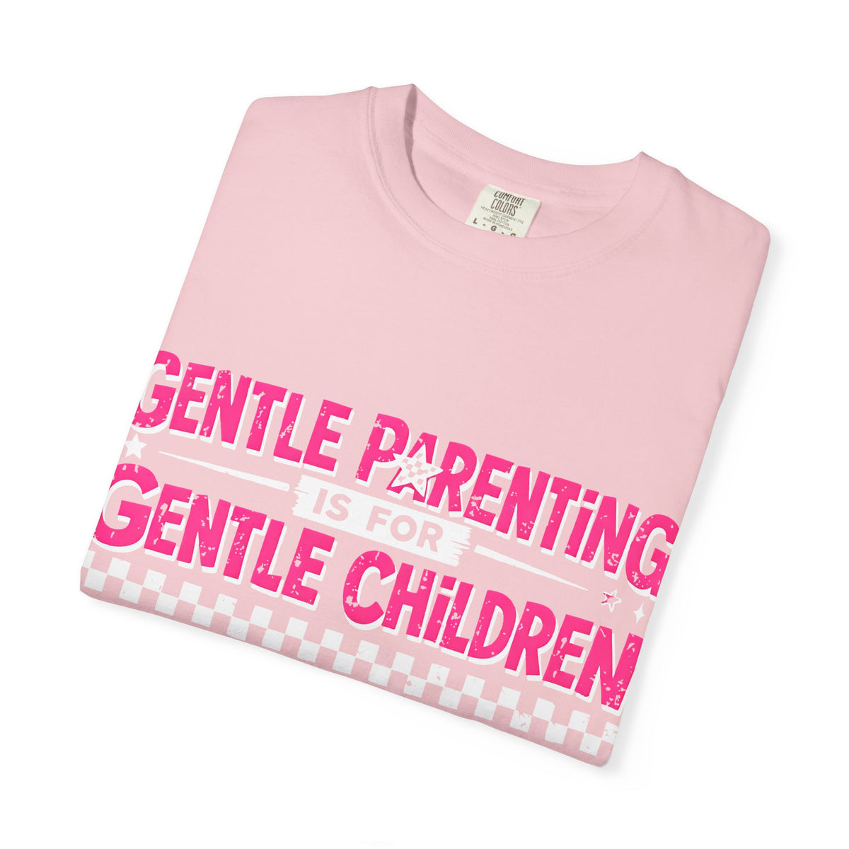“Gentle Parenting Is For Gentle Children” Graphic T-Shirt — Pink Retro Lightning Parenting Tee-Comfort colors