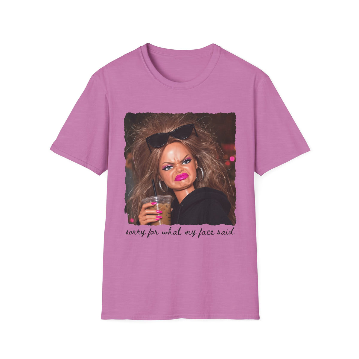 Funny Graphic T-Shirt — "Sorry For What My Face Said" Party Meme Tee