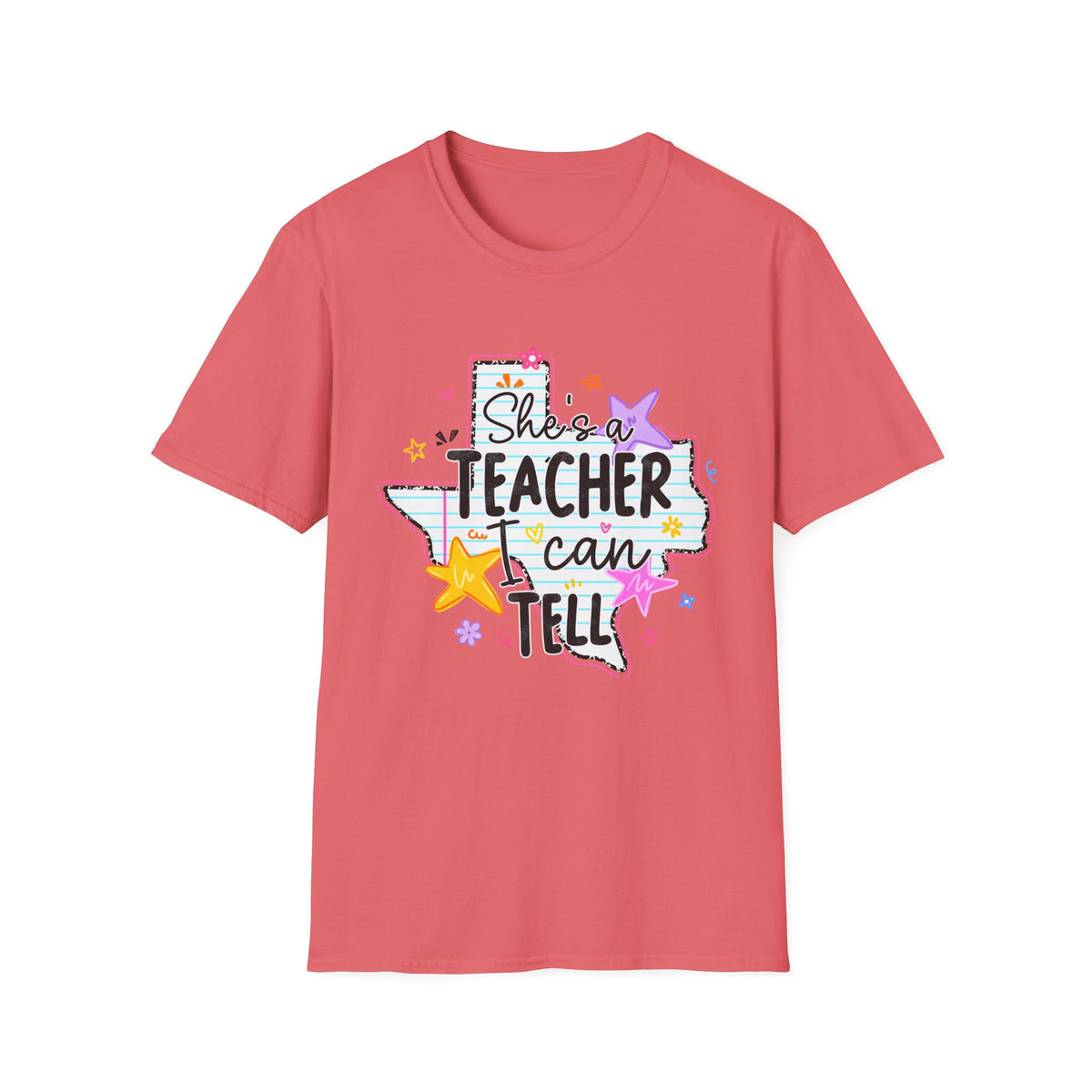Teacher T-Shirt "She’s a Teacher I Can Tell" – Cute Texas Star Design