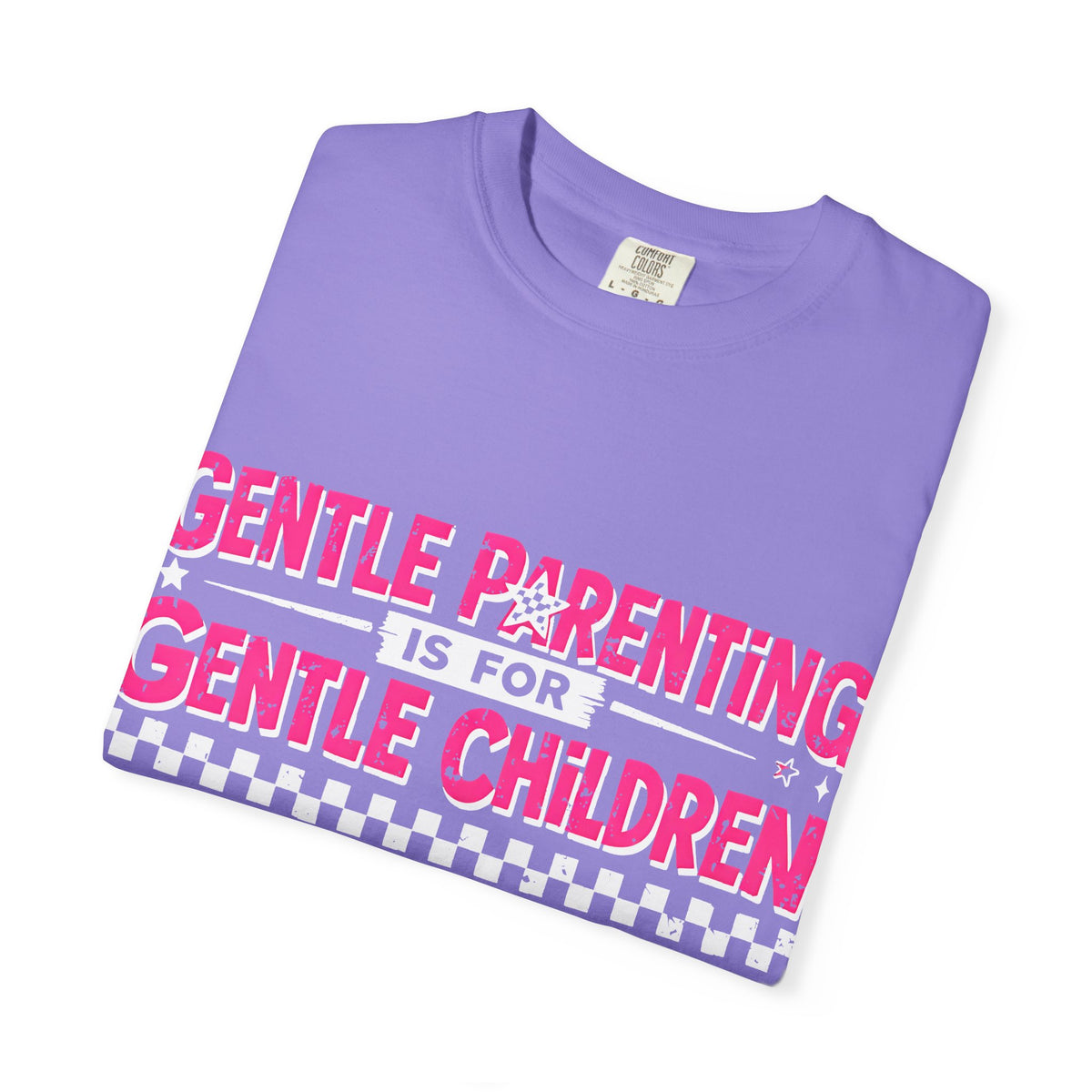 “Gentle Parenting Is For Gentle Children” Graphic T-Shirt — Pink Retro Lightning Parenting Tee-Comfort colors