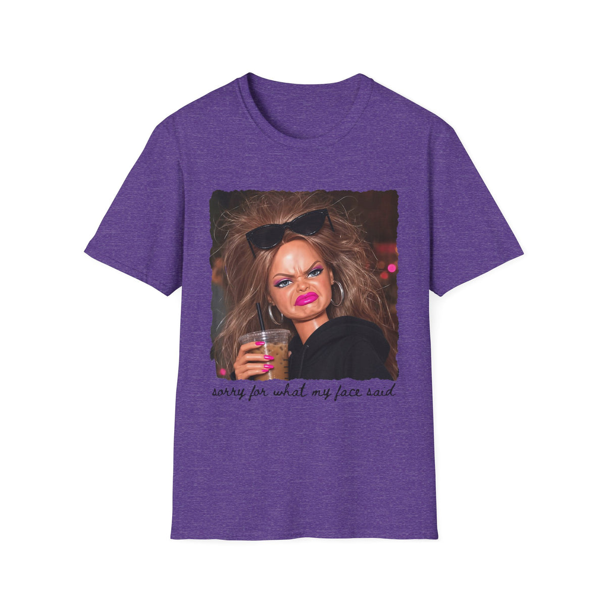 Funny Graphic T-Shirt — "Sorry For What My Face Said" Party Meme Tee