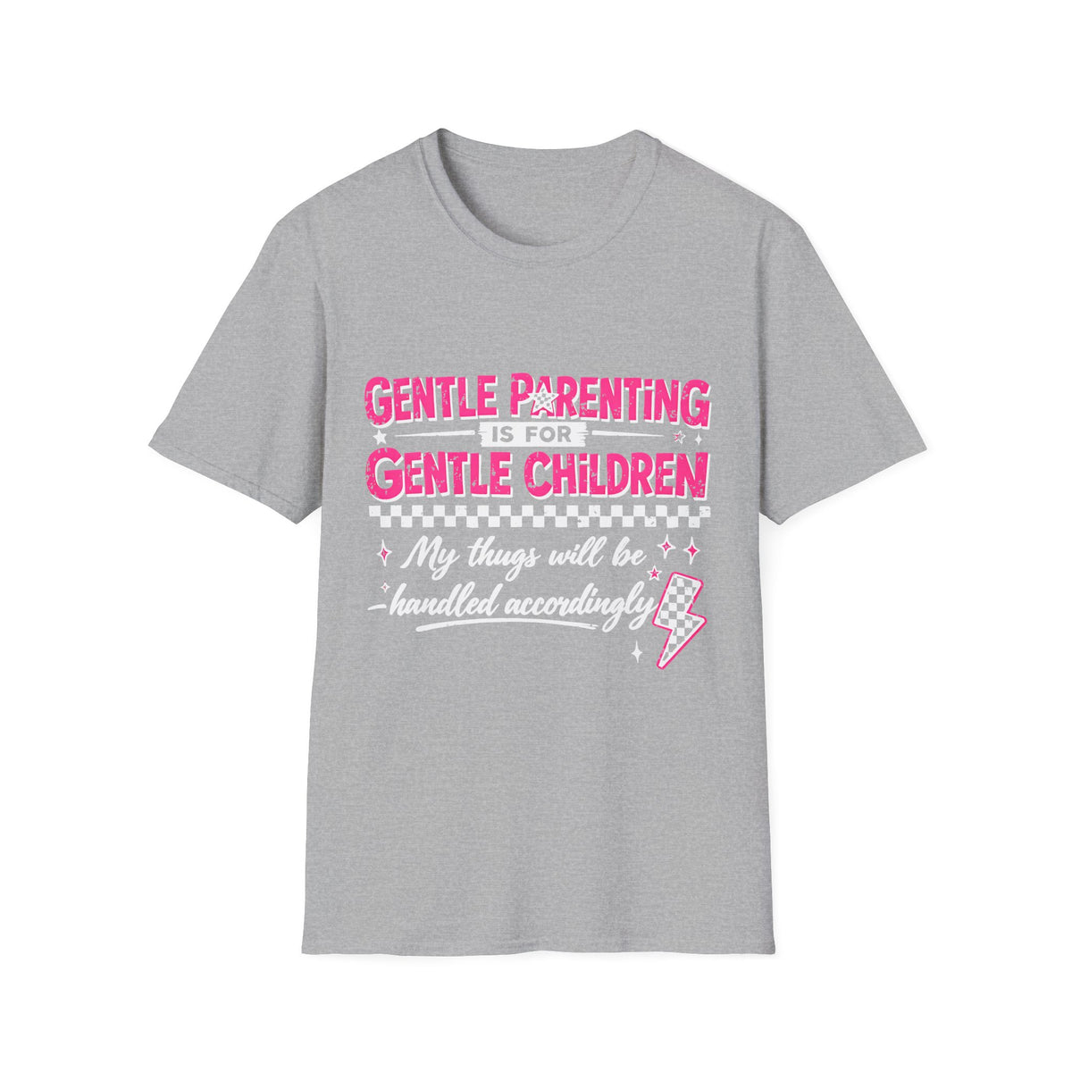 Gentle Parenting Tee — "Gentle Parenting Gentle Children" Pink Graphic T-Shirt