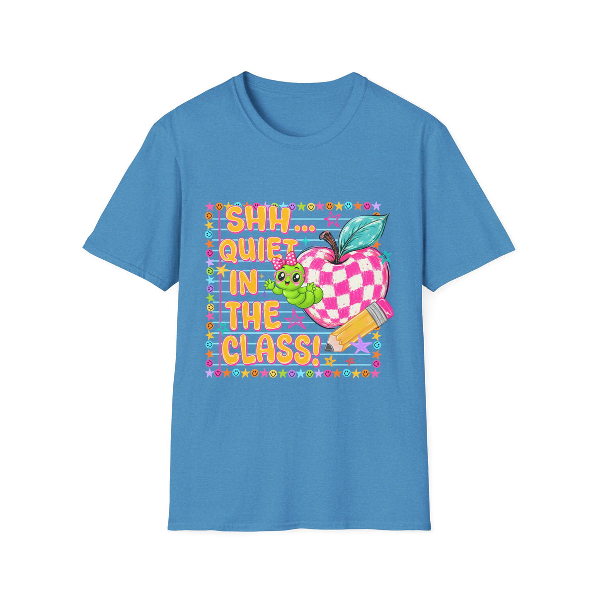 Shh! Quiet In The Class T-Shirt — Cute Classroom Apple Teacher Tee