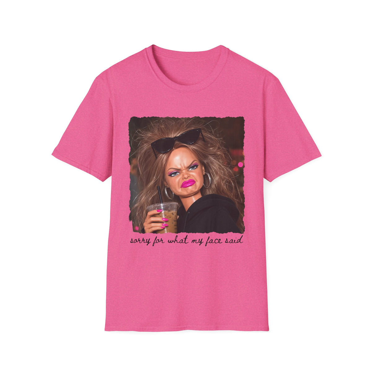 Funny Graphic T-Shirt — "Sorry For What My Face Said" Party Meme Tee