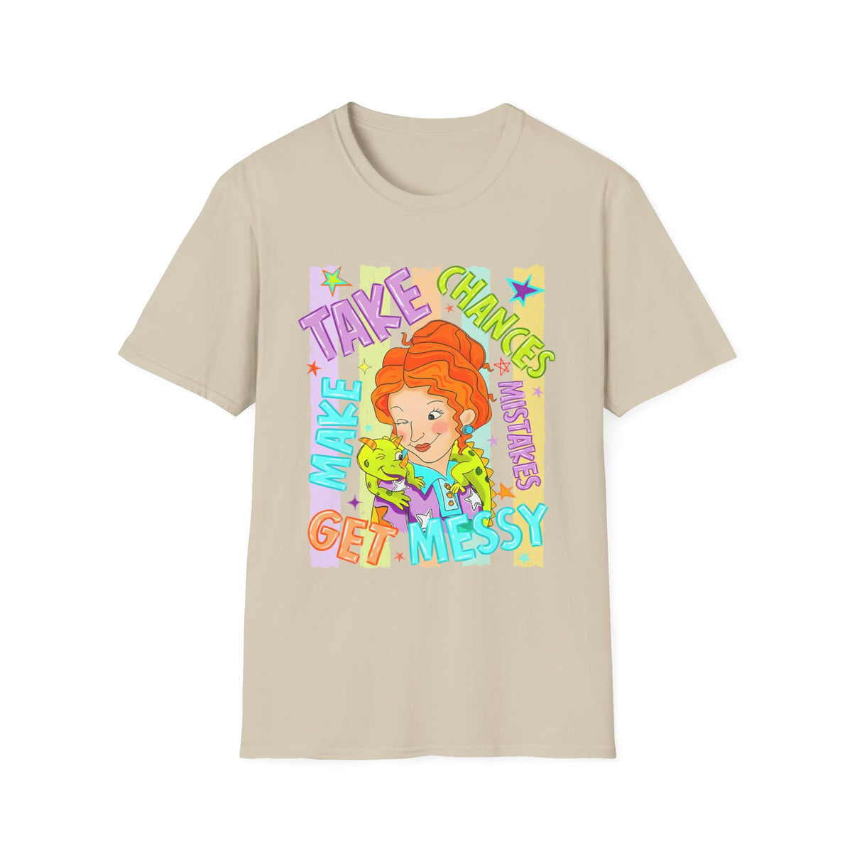 Take Chances Make Mistakes Get Messy T-Shirt – Colorful Inspirational Graphic Tee