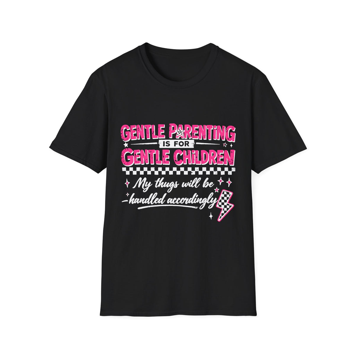 Gentle Parenting Tee — "Gentle Parenting Gentle Children" Pink Graphic T-Shirt