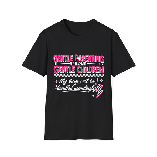 Gentle Parenting Tee — "Gentle Parenting Gentle Children" Pink Graphic T-Shirt