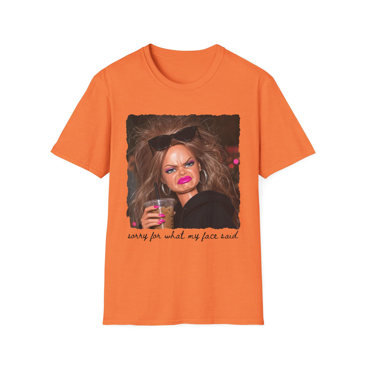 Funny Graphic T-Shirt — "Sorry For What My Face Said" Party Meme Tee