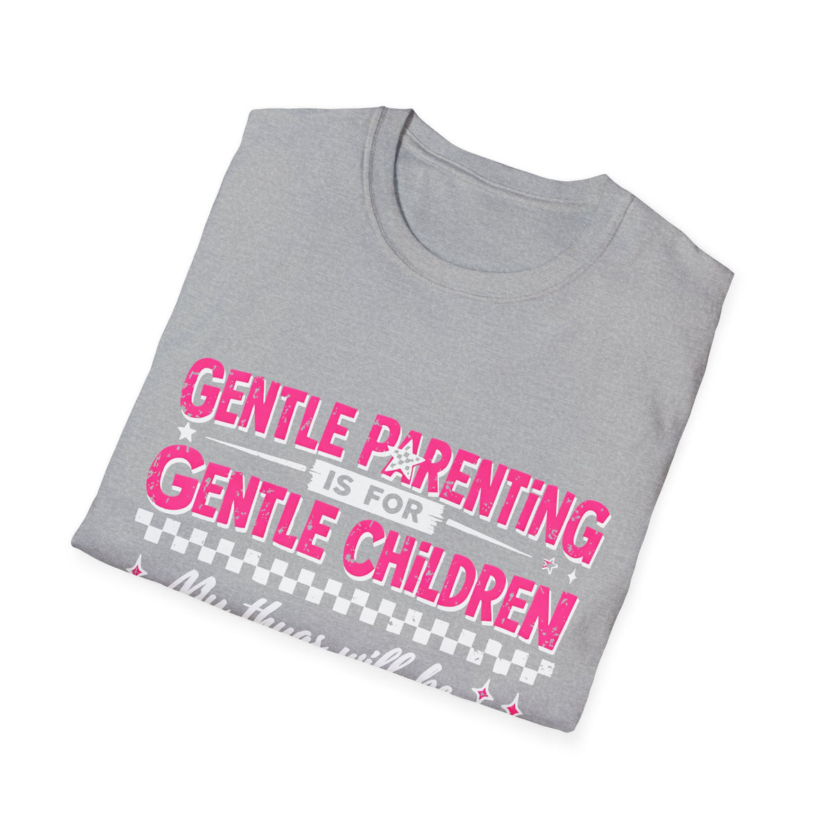 Gentle Parenting Tee — "Gentle Parenting Gentle Children" Pink Graphic T-Shirt