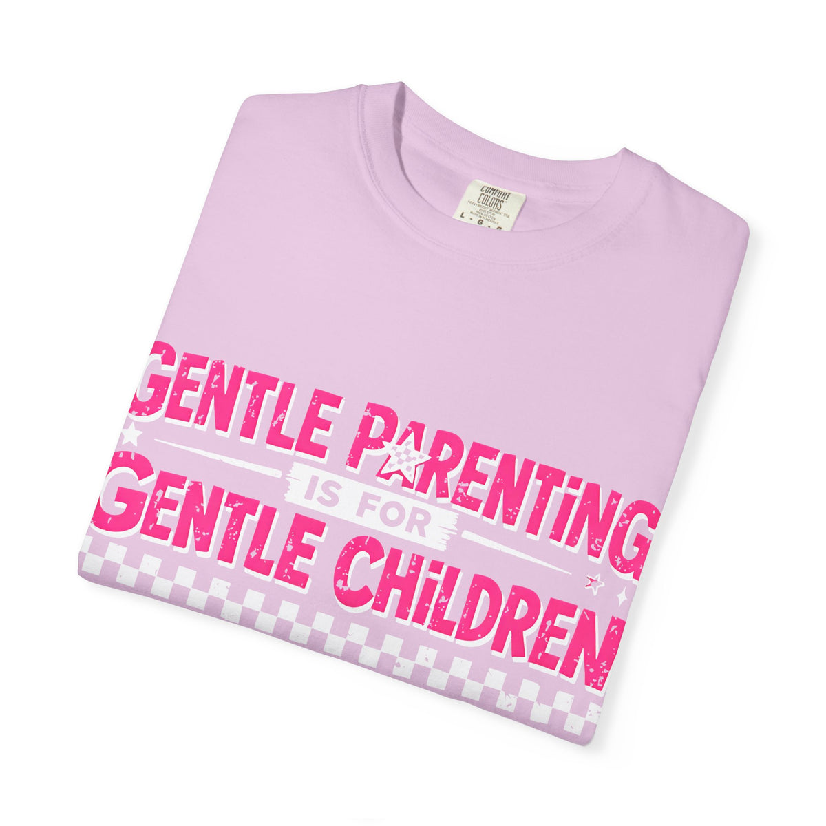 “Gentle Parenting Is For Gentle Children” Graphic T-Shirt — Pink Retro Lightning Parenting Tee-Comfort colors