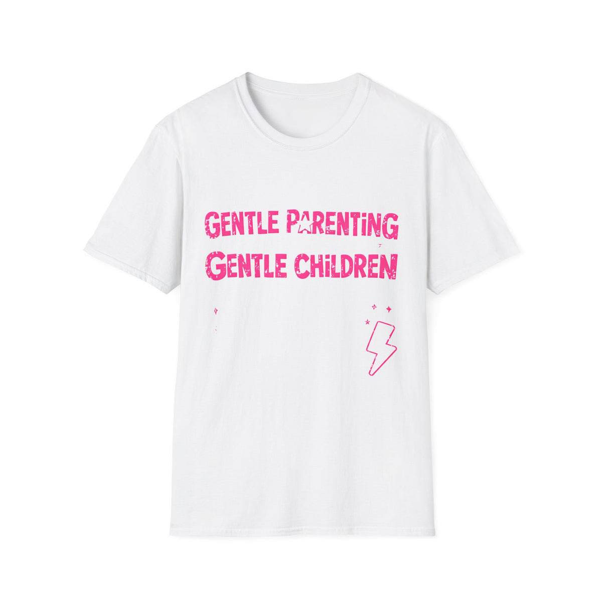 Gentle Parenting Tee — "Gentle Parenting Gentle Children" Pink Graphic T-Shirt
