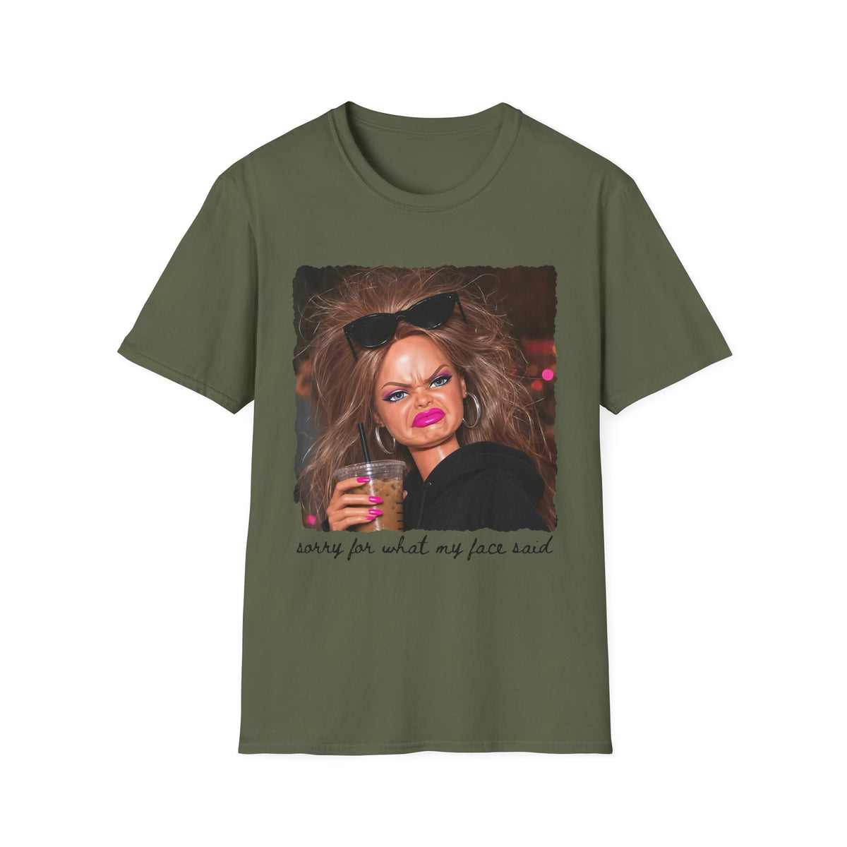 Funny Graphic T-Shirt — "Sorry For What My Face Said" Party Meme Tee