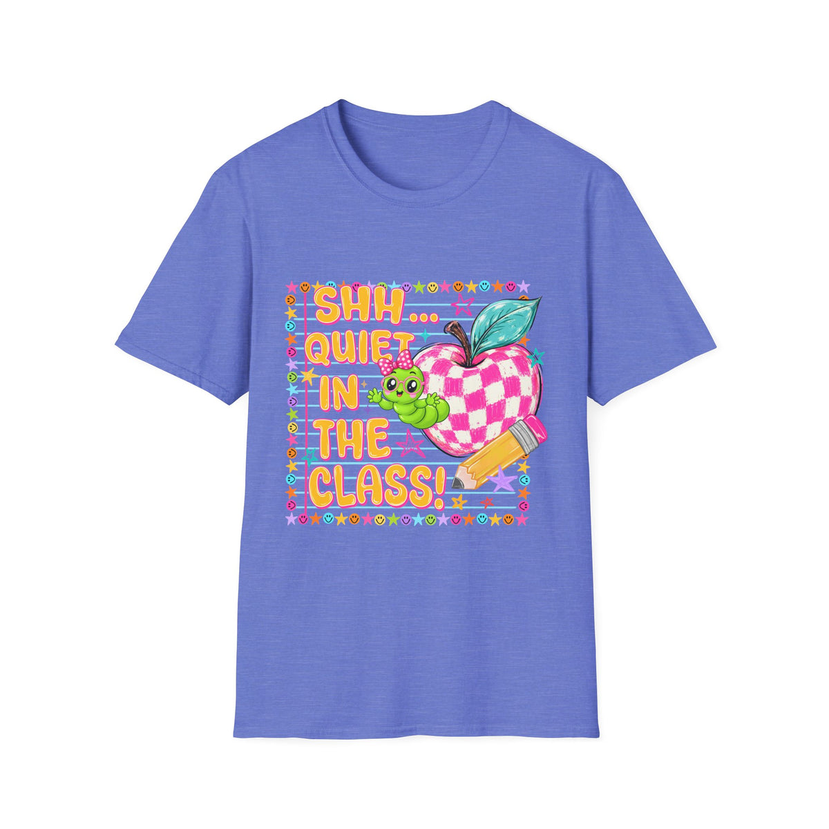 Shh! Quiet In The Class T-Shirt — Cute Classroom Apple Teacher Tee
