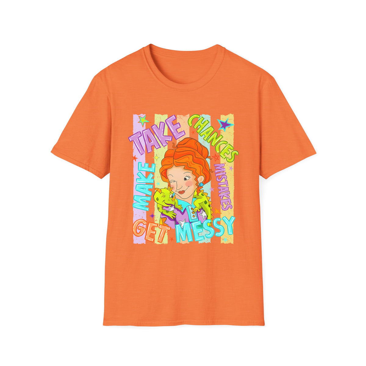 Take Chances Make Mistakes Get Messy T-Shirt – Colorful Inspirational Graphic Tee