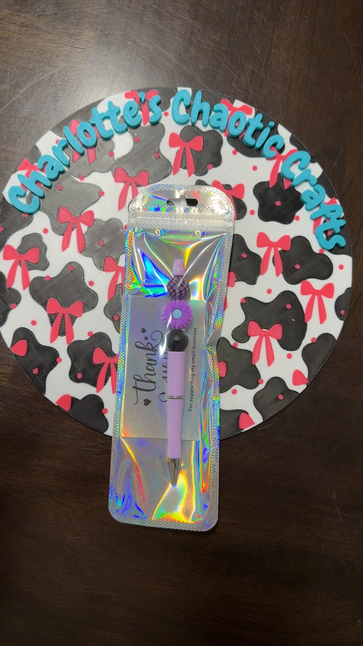 Purple Flower Beadable Pen