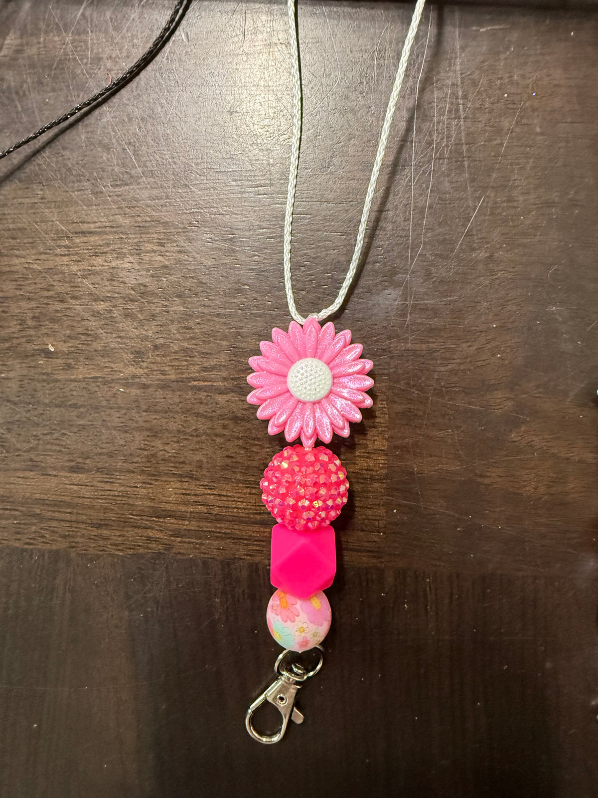 Pink flower freshie hanger